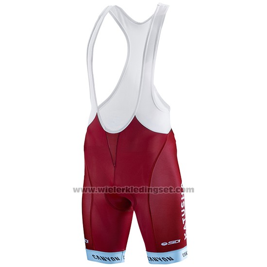 2017 Fietskleding Katusha Rood en Wit Korte Mouwen en Koersbroek